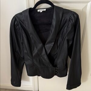 Heartloom Black Faux Leather blouse